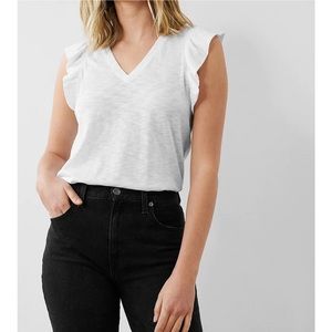 Express Skimming Slub Ruffle Sleeve Tee